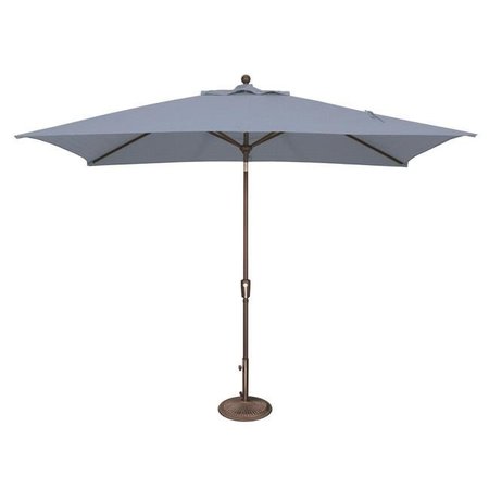 SIMPLY SHADE SimplyShade SSUM92-6X10RT00-A48103S Catalina 6 ft. x 10 ft. Rectangle Sunbrella Push Button Tilt Umbrella  Cast Ocean SSUM92-6X10RT00-A48103S
